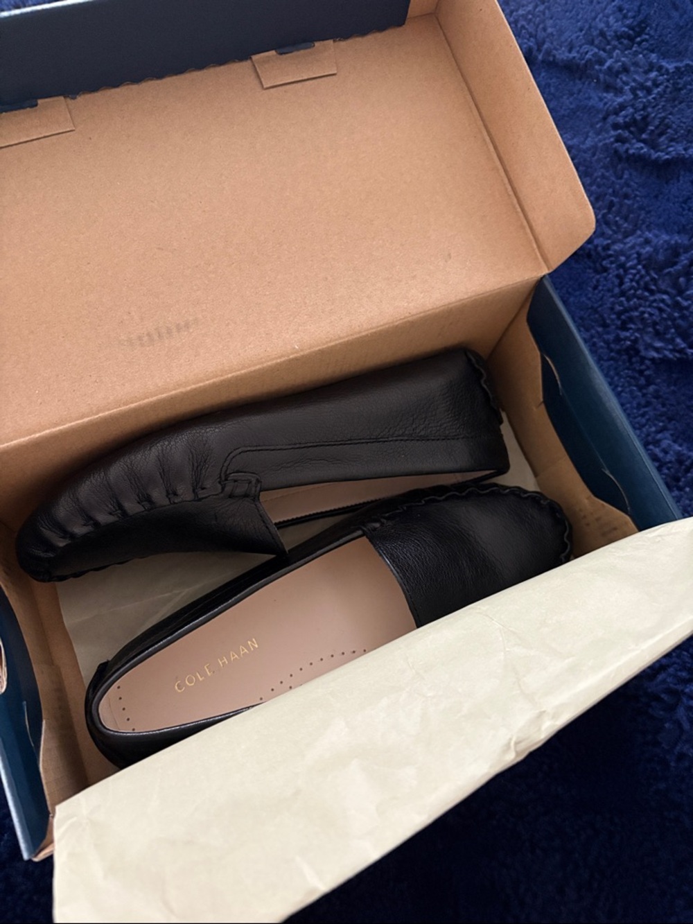 Cole Haan Black Leather Driving Moccasins